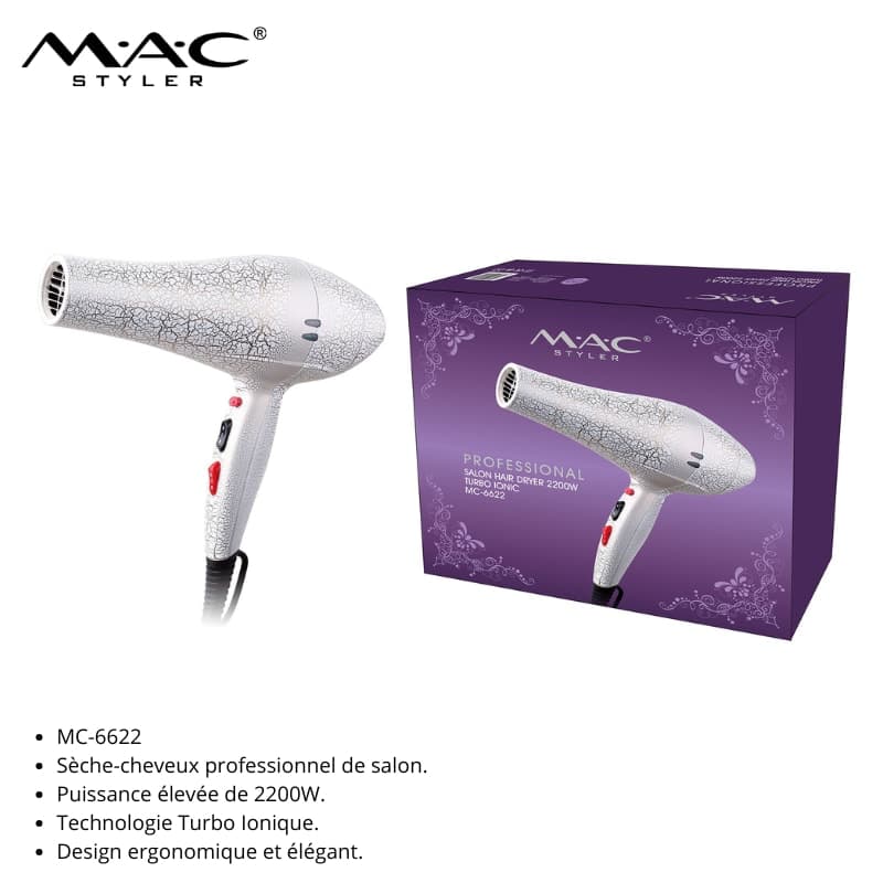 Sèche-Cheveux Professionnel Turbo Ionic MC-6622 مجفف شعر احترافي توربو أيوني MC-6622