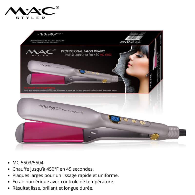 Lisseur Professionnel MAC Styler Pro 450 – MC-5503 مكواة شعر احترافية MAC Styler Pro 450 – MC-5503