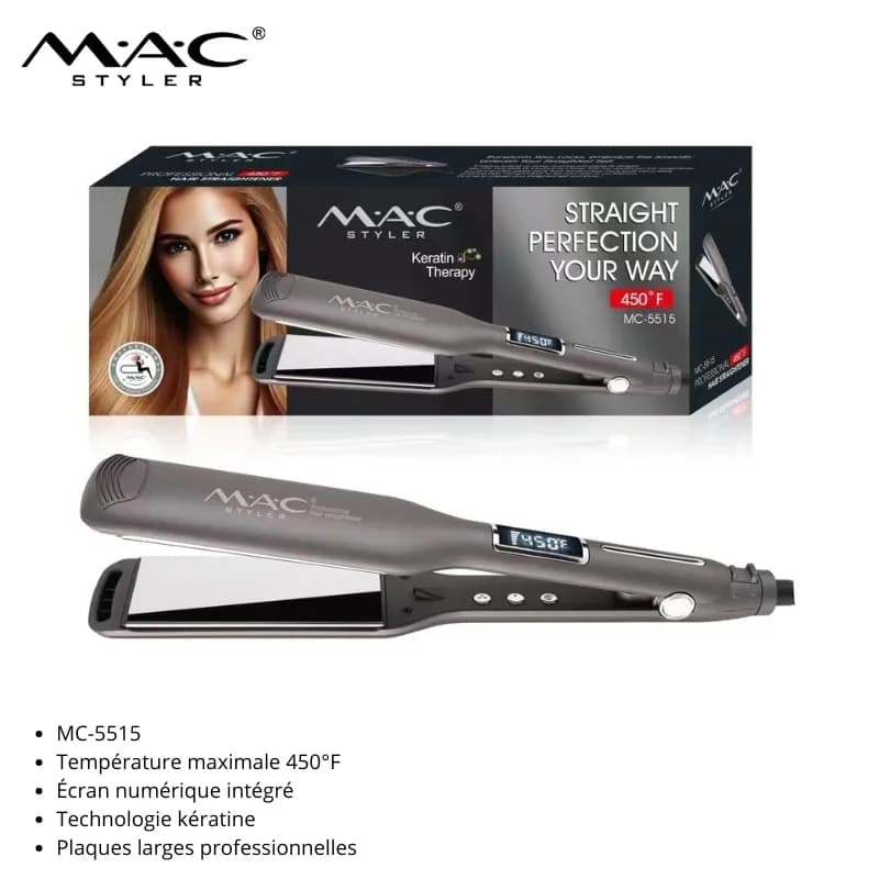 Lisseur Professionnel MAC Styler MC-5515 450°F Technologie Kératine مكواة تصفيف شعر احترافية MAC Styler MC-5515 450°F بتقنية الكيراتين