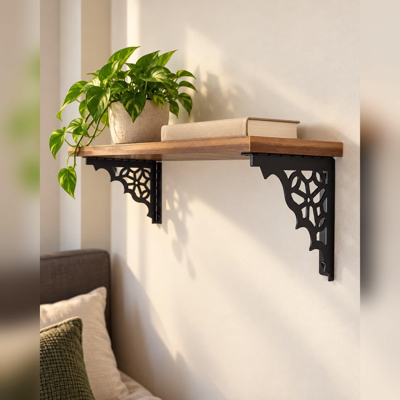 حوامل رف حائطية مزخرفة – موديل B212 | Équerres décoratives pour étagère murale – Modèle B212