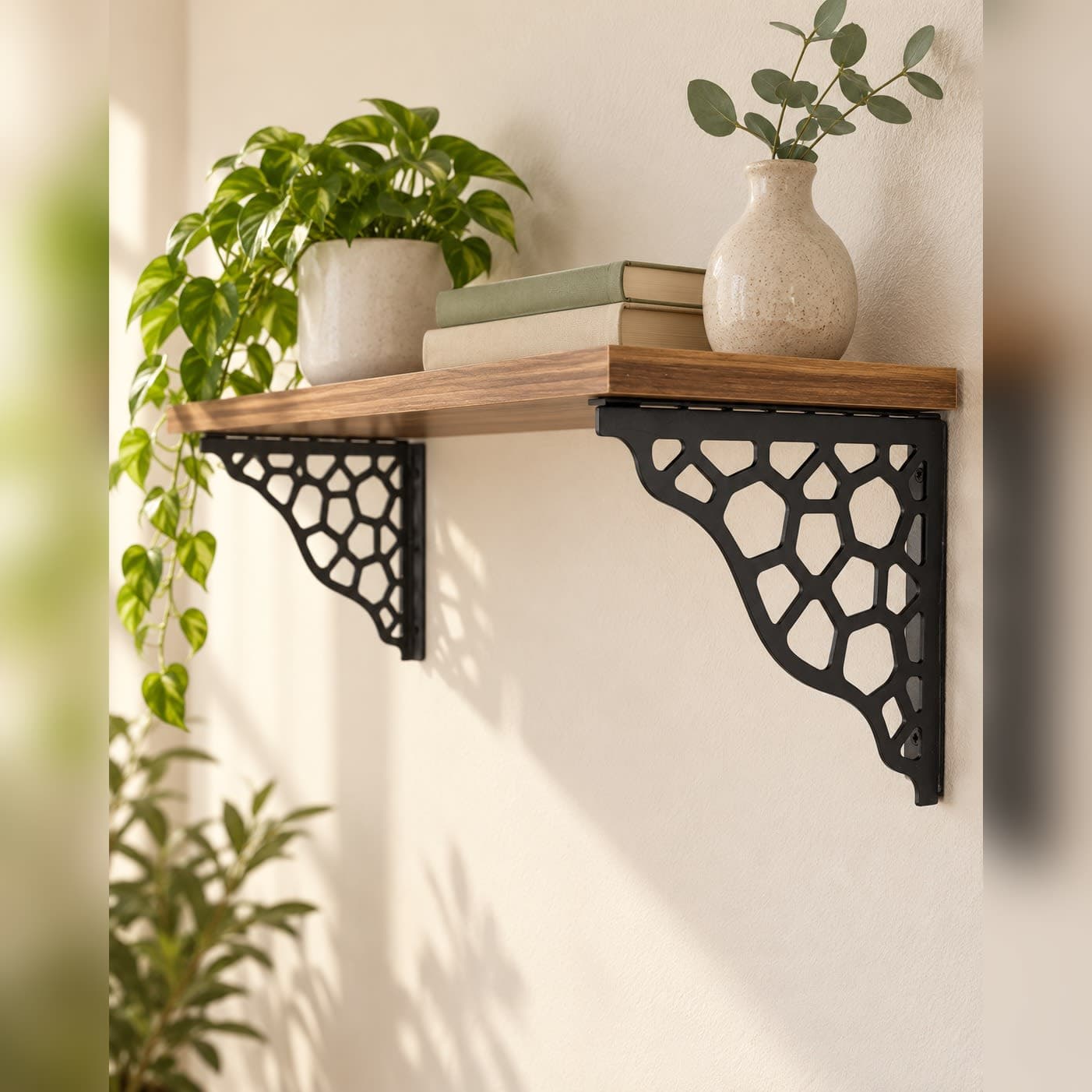 حوامل رف حائطية مزخرفة – موديل B125 | Équerres décoratives pour étagère murale – Modèle B125